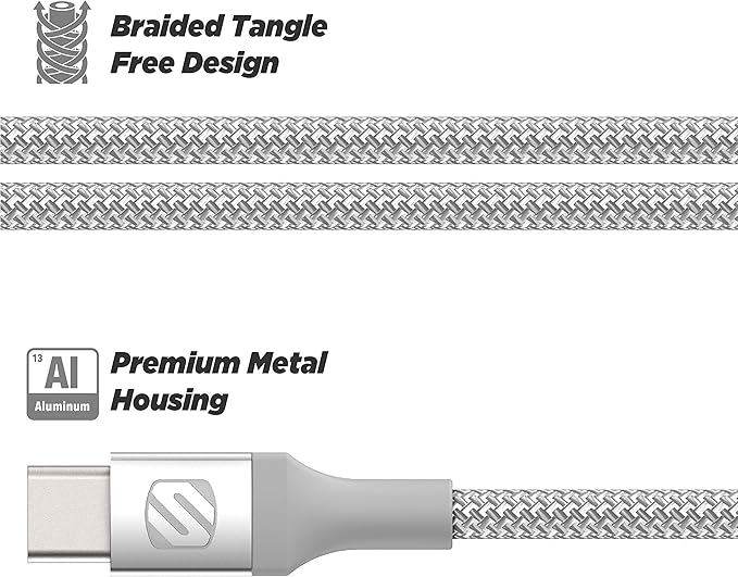 Scosche StrikeLine Premium USB-A to USB-C 10ft Cable Gray