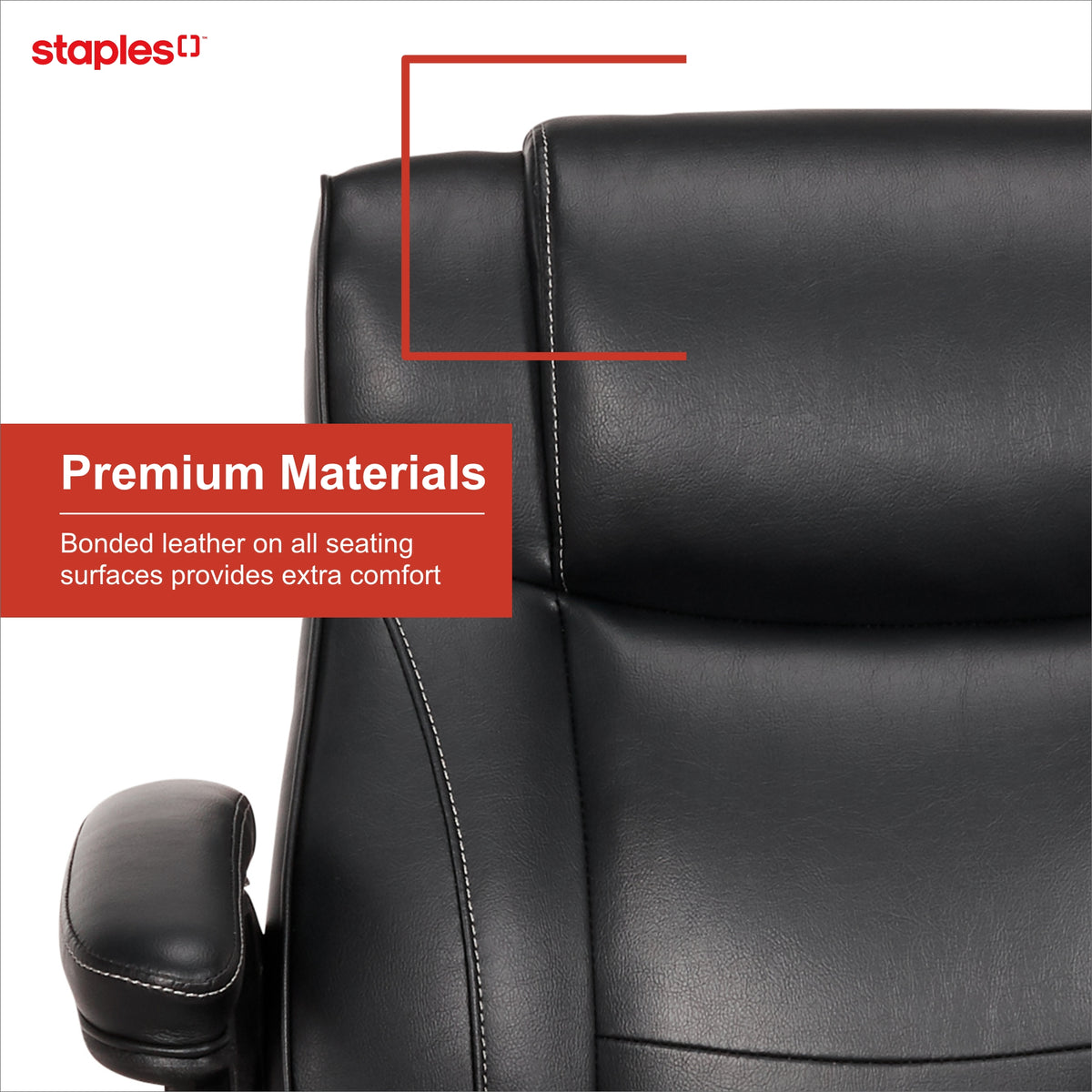 True Innovations Bonded Leather Task Chair Black