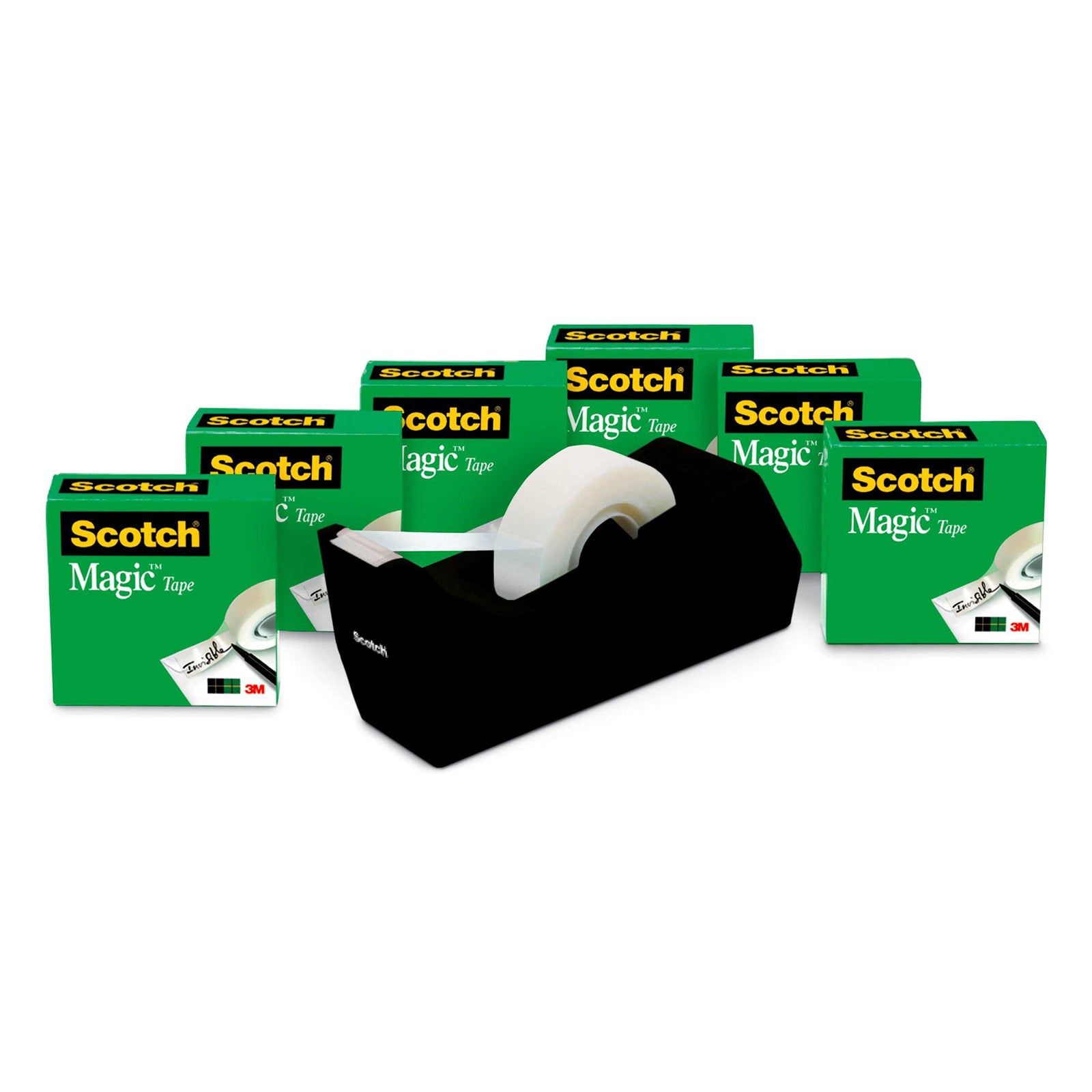 Scotch Magic Tape 3/4" 6 Refill Rolls with Desktop Dispenser