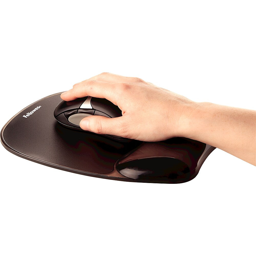 Fellowes Crystals Gel Mouse Pad Wrist Rest Black