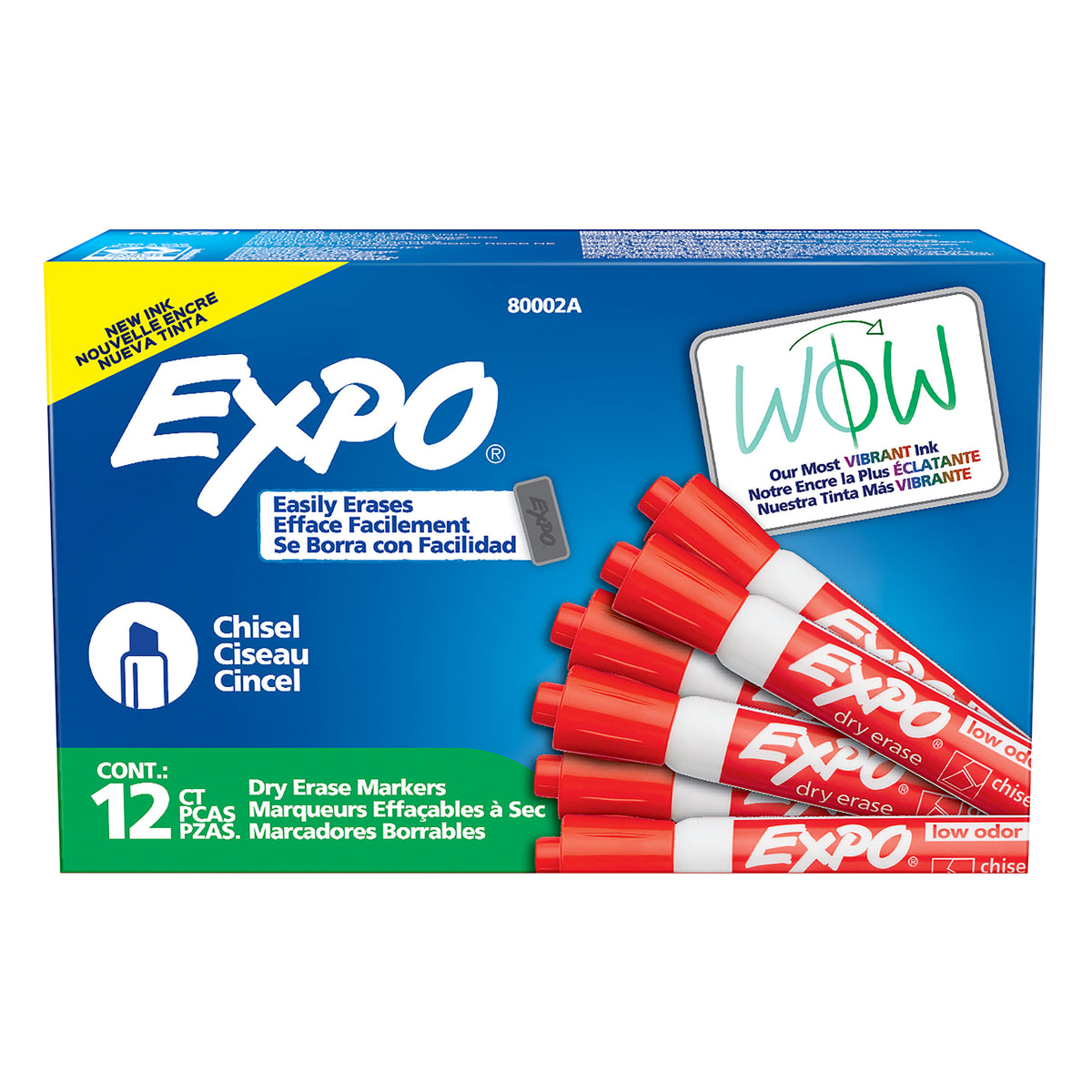 Expo Low Odour Dry Erase Markers Chisel Tip Red 36 Pack