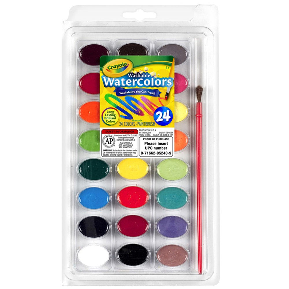 Crayola Washable Kid's Watercolor Paint Palette Pack of 5