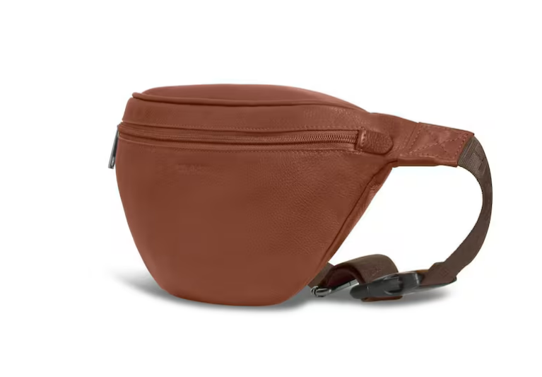 Champs Onyx Genuine Leather Waistpack Brown Adjustable Strap RFID Pocket