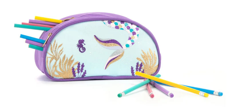 Louis Garneau Mermaid Half Moon Pencil Case with 2 Compartments