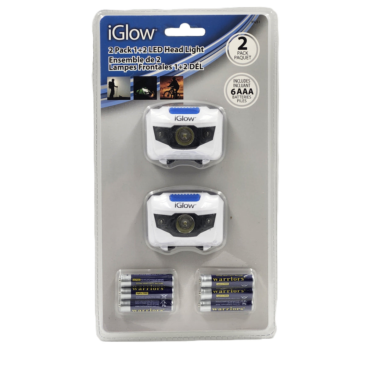 iGlow LED Head Light 2 Pack