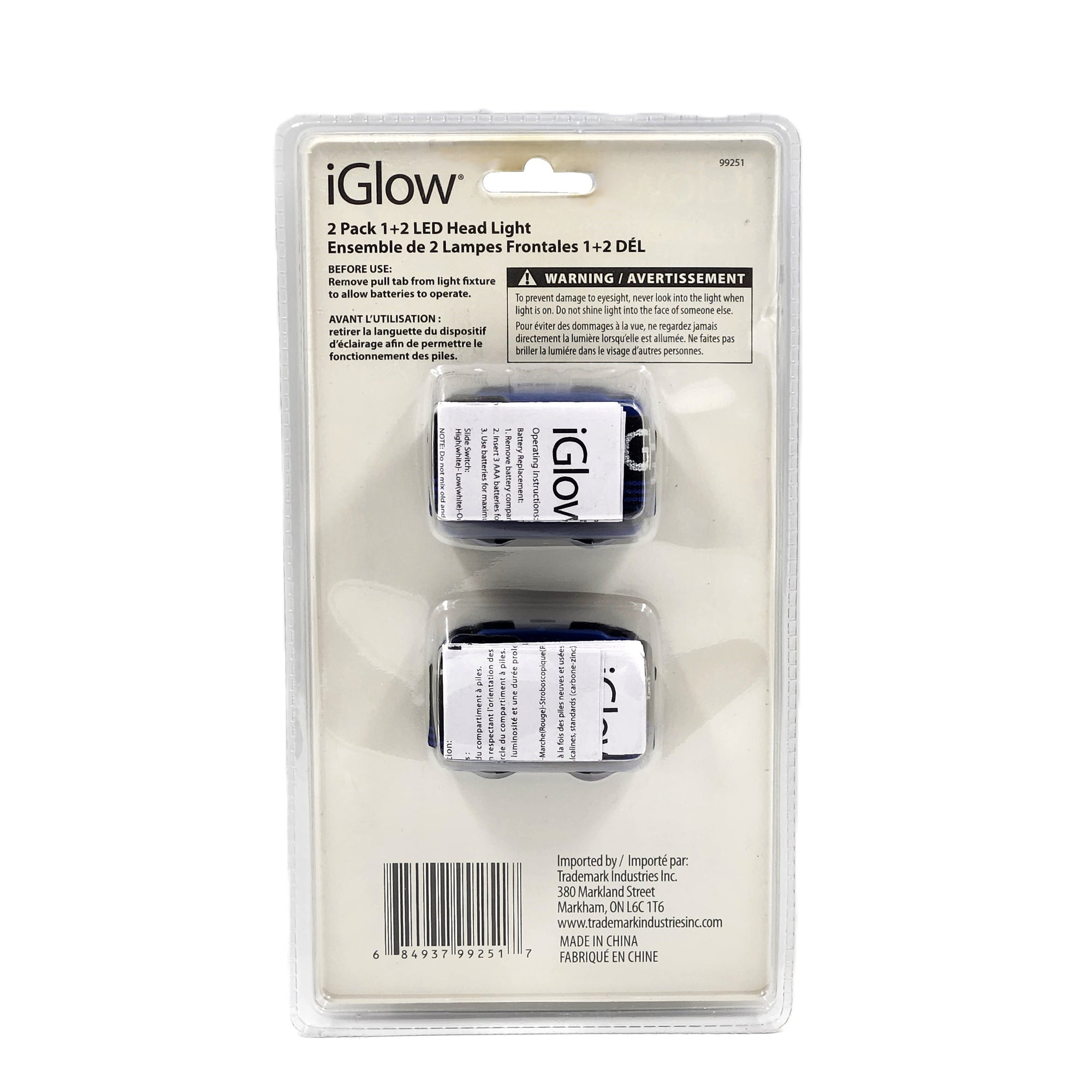 iGlow LED Head Light 2 Pack