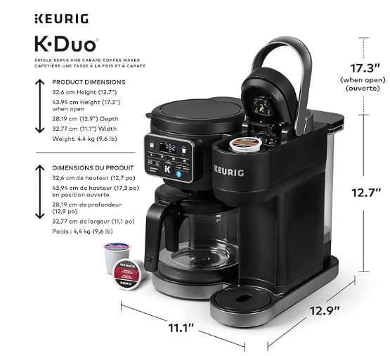 Keurig K-Duo Single Serve K-Cup Pod And Carafe Coffee Maker