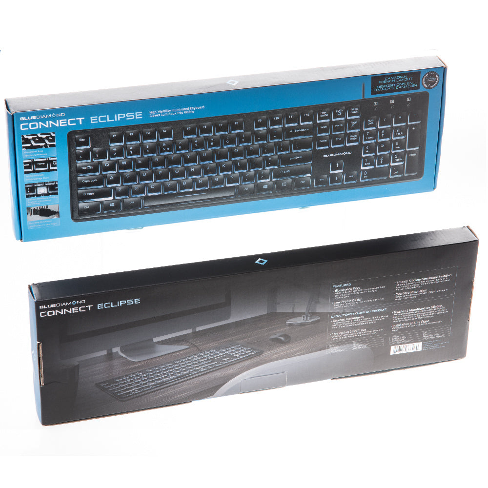 BlueDiamond Connect Backlit Low Profile Canadian French Keyboard
