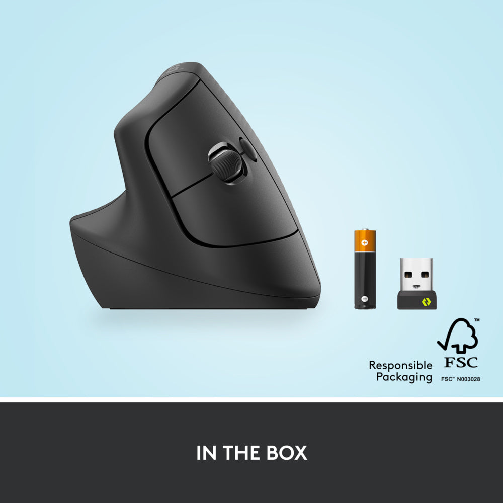 Logitech Lift Left Vertical Ergonomic Mouse Graphite