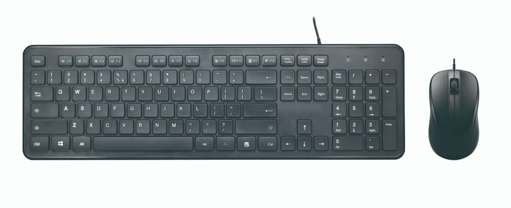 Basic Tech Wired Keyboard and Mouse Black