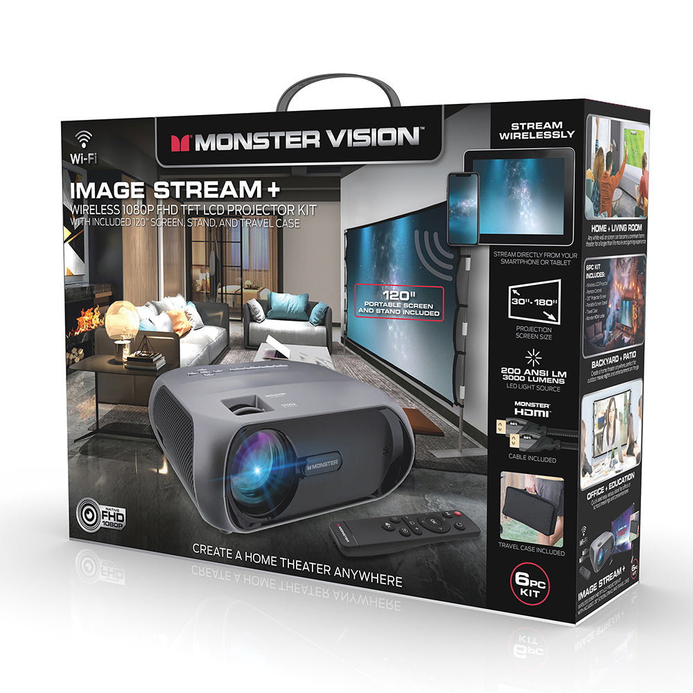 Monster Vision Image Stream+ MHV1-1052-CAN Projector Black