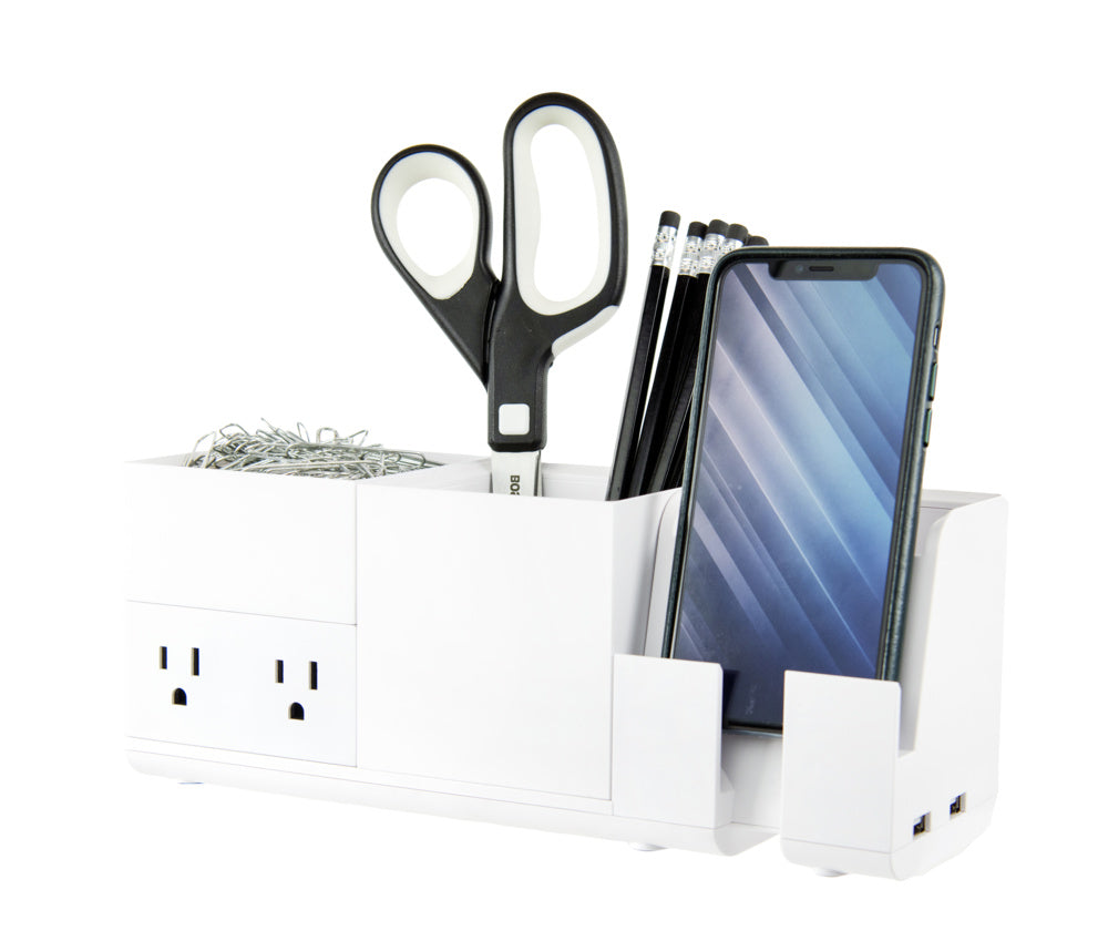 Bostitch Office Konnect Stackable Desk Organizer & Power Station White