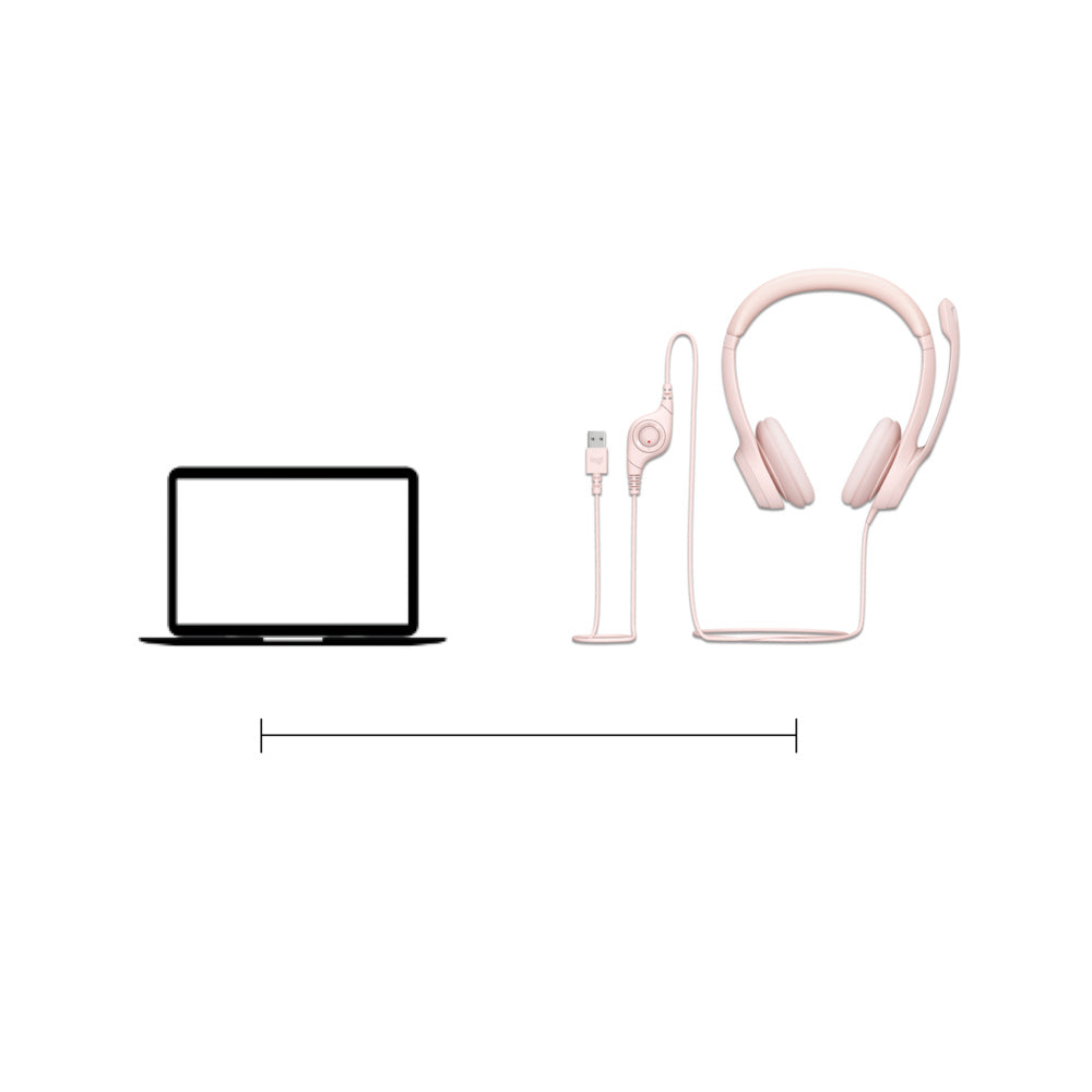 Logitech H390 Wired Stereo Headset Pink