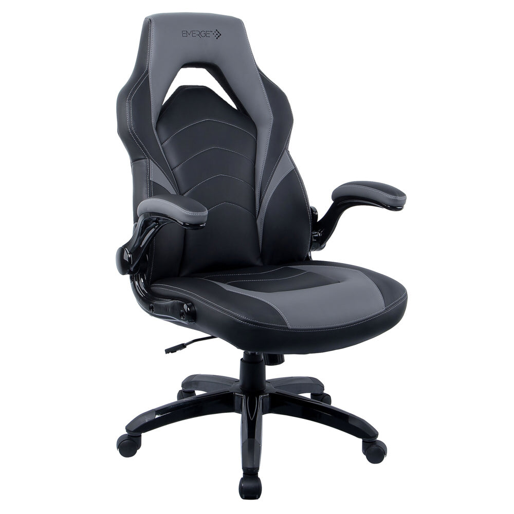 Emerge Vortex Bonded Leather Gaming Chair Black and Grey