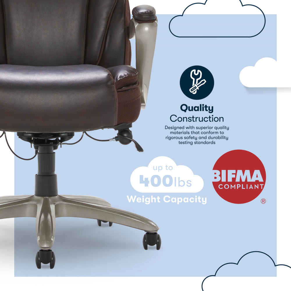 Serta Smart Layers Hensley Big and Tall Executive Chair Brown