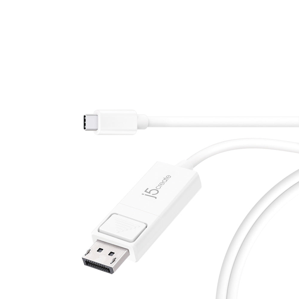 j5Create JCA141 USB-C to 4K DisplayPort Cable White