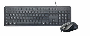 Basic Tech Wired Keyboard and Mouse Black