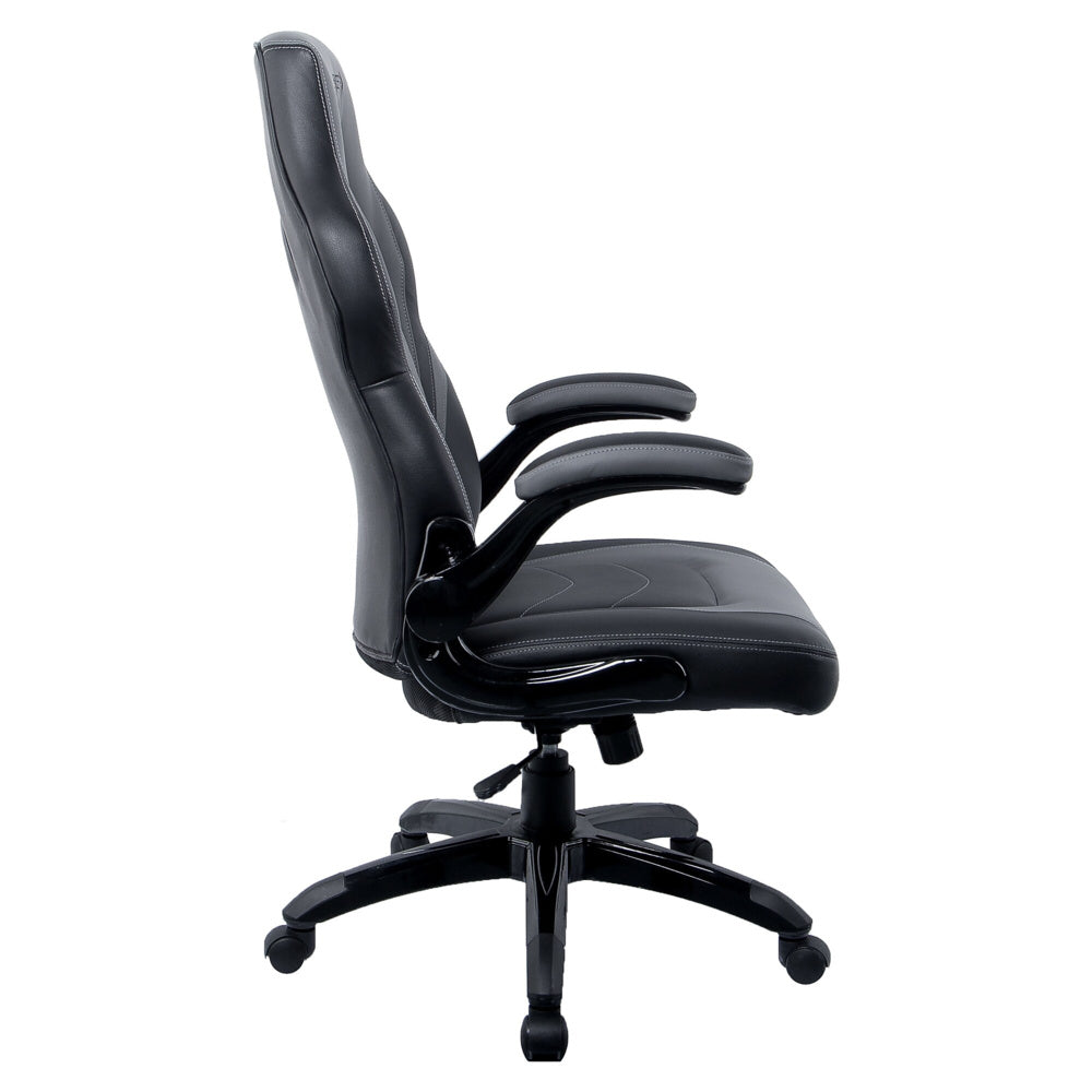 Emerge Vortex Bonded Leather Gaming Chair Black and Grey
