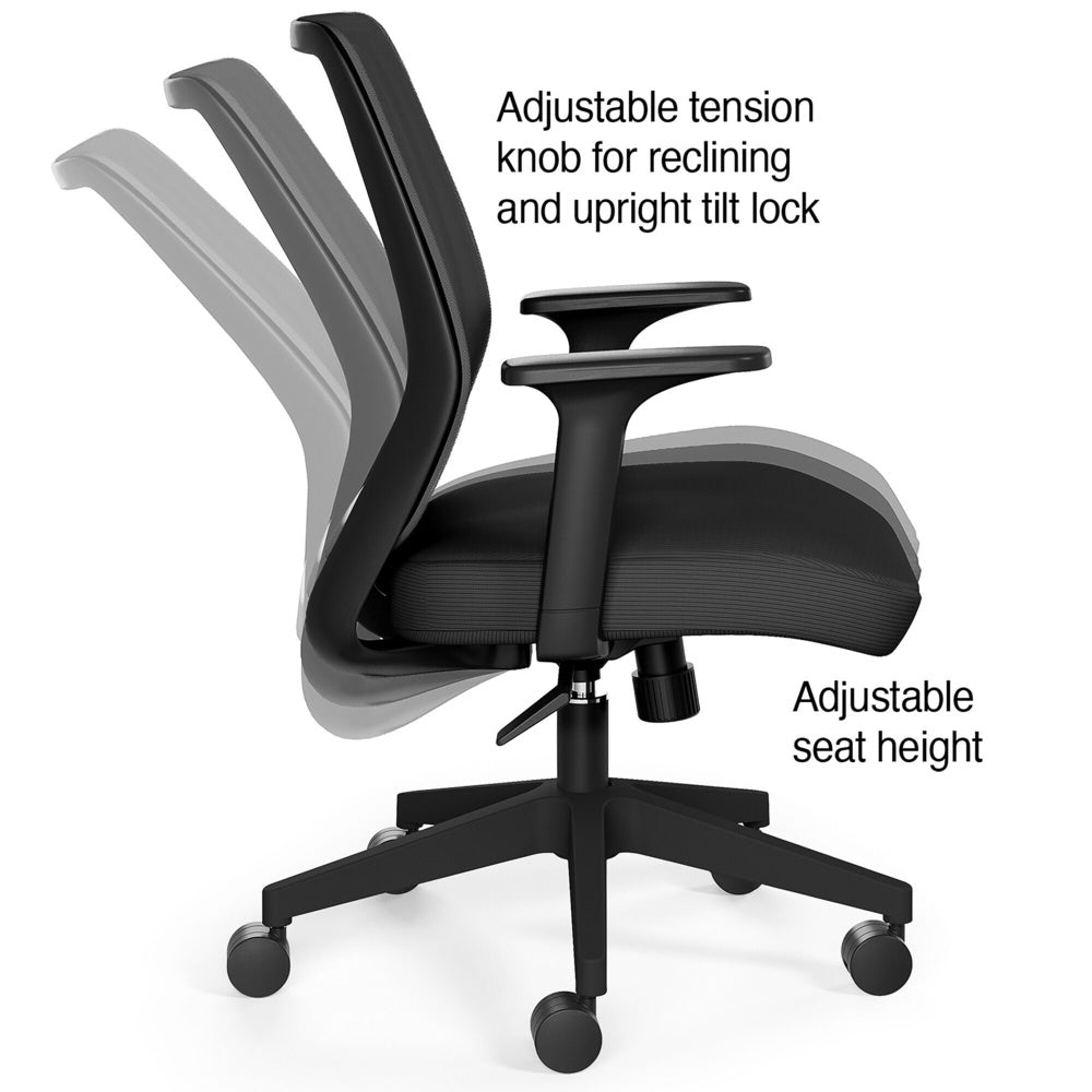 Union & Scale Essentials Mesh Back Fabric Task Chair Black