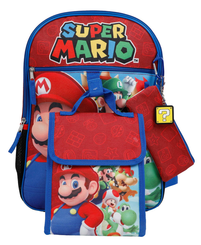 Bioworld B1B05EZSMB 5-Piece Super Mario Backpack Set