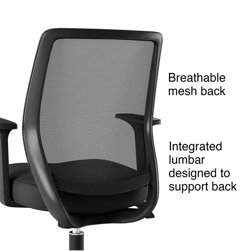 Union & Scale Essentials Mesh Back Fabric Task Chair Black