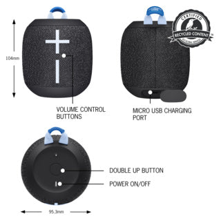 Ultimate Ears Wonderboom 3 Wireless Bluetooth Speaker Active Black