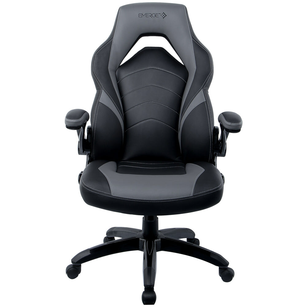 Emerge Vortex Bonded Leather Gaming Chair Black and Grey
