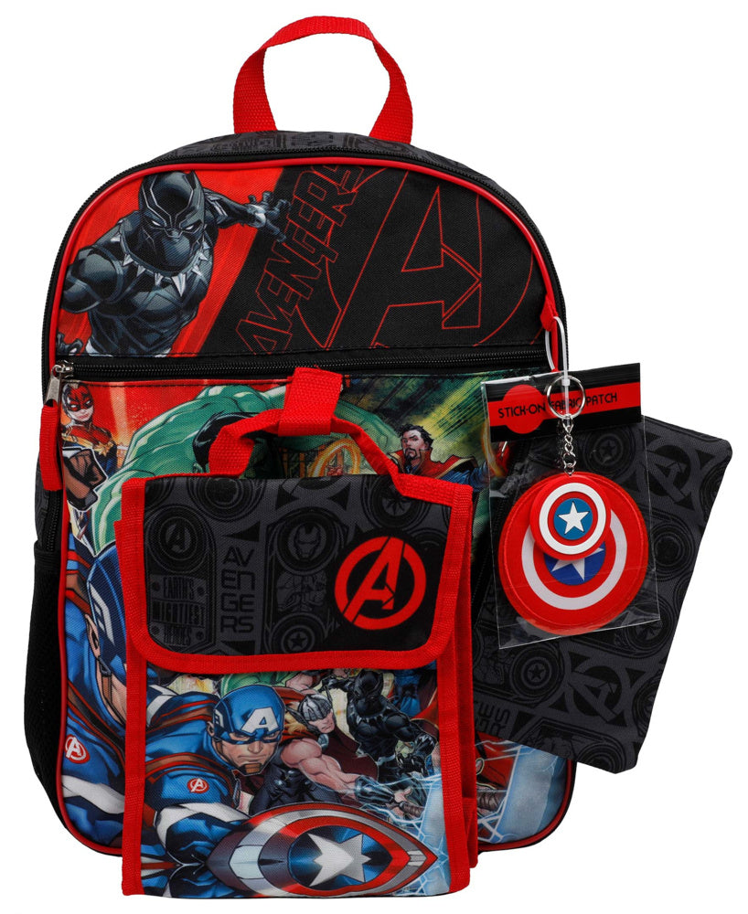 Bioworld Avengers 5-Piece Youth Backpack Set