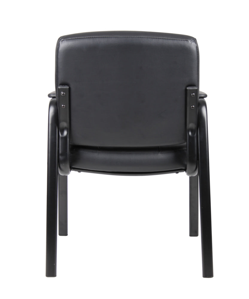 Nicer Furniture Black Leather Metal Leg Guest Chair