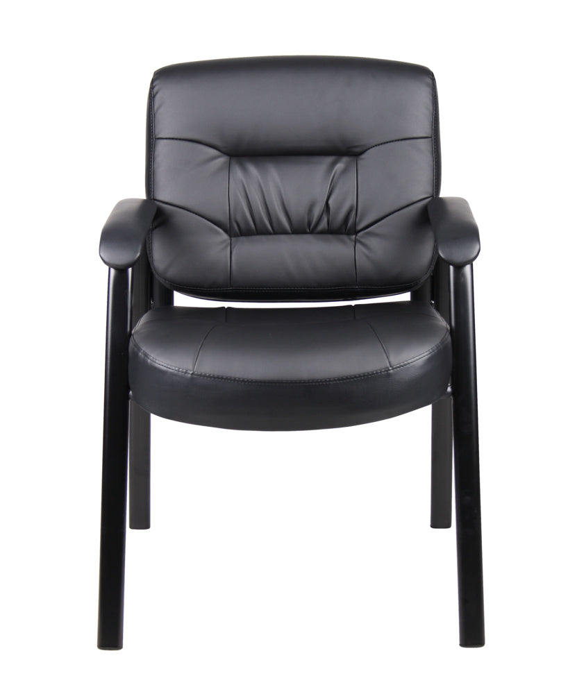 Nicer Furniture Black Leather Metal Leg Guest Chair