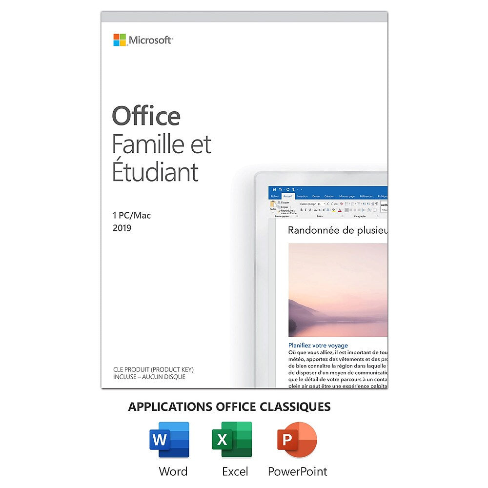 Microsoft Office 79G-05194 Home and Student 2019 French 1 User PC/Mac