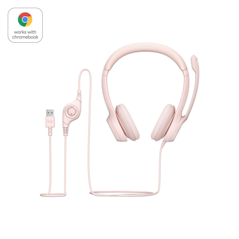 Logitech H390 Wired Stereo Headset Pink
