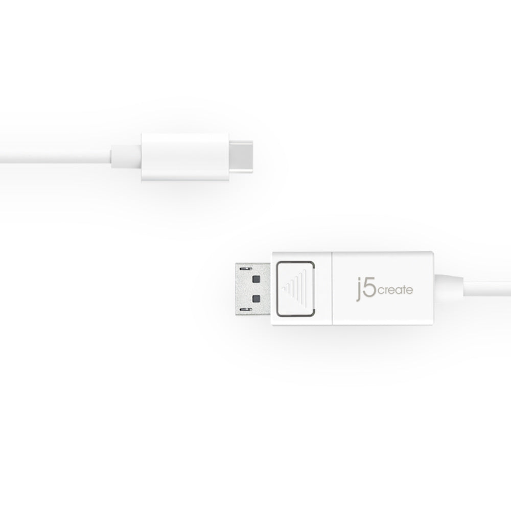 j5Create JCA141 USB-C to 4K DisplayPort Cable White