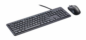 Basic Tech Wired Keyboard and Mouse Black